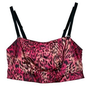 Yitty Fable Plunge Bralette Leopard Print Adjustable‎ Straps Size 3X Athleisure